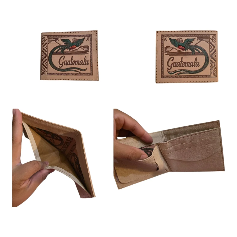 Guatemala Tan Wallet With El Quetzal National Bird